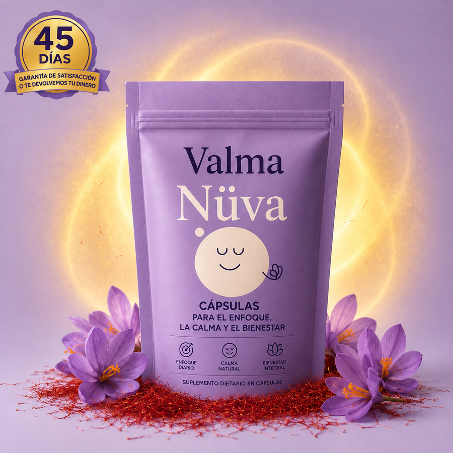 Valma Nüva, cápsulas con azafrán para niños — envase