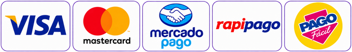 Medios de pago: Mercado Pago, tarjetas de crédito y débito
